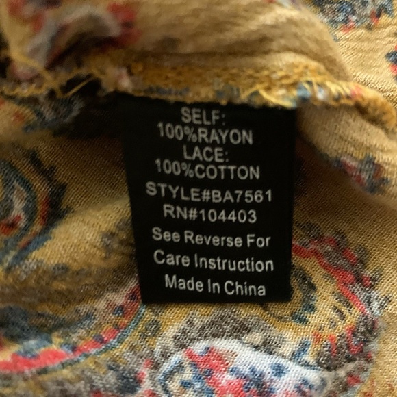 Altar’d State Bohemian Paisley Mustard shirt EUC GS B58 - Picture 7 of 7